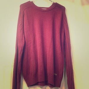 P.G. FIELD Men’s Burgundy Sweater Large Lambs Wool